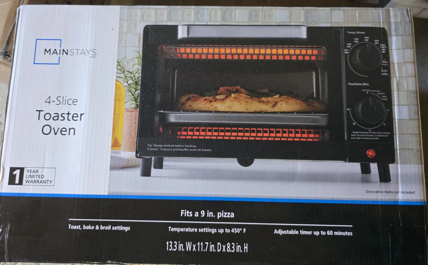 Mainstays 4-Slice Toaster Oven