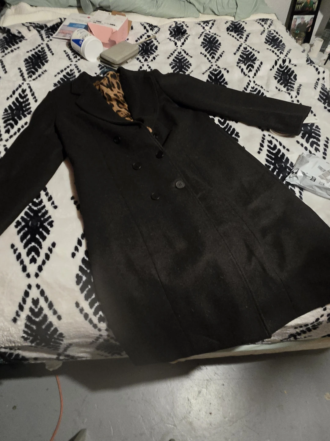 Black Double-Breasted  Coat  for sale - photo 3