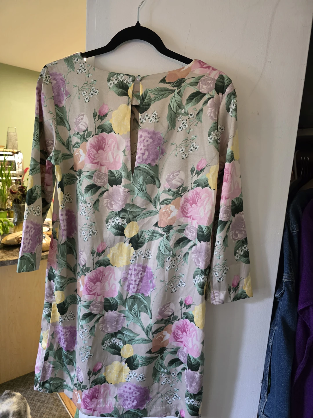 H&M Floral Long Sleeve Mini Dress Size 8 - photo 3