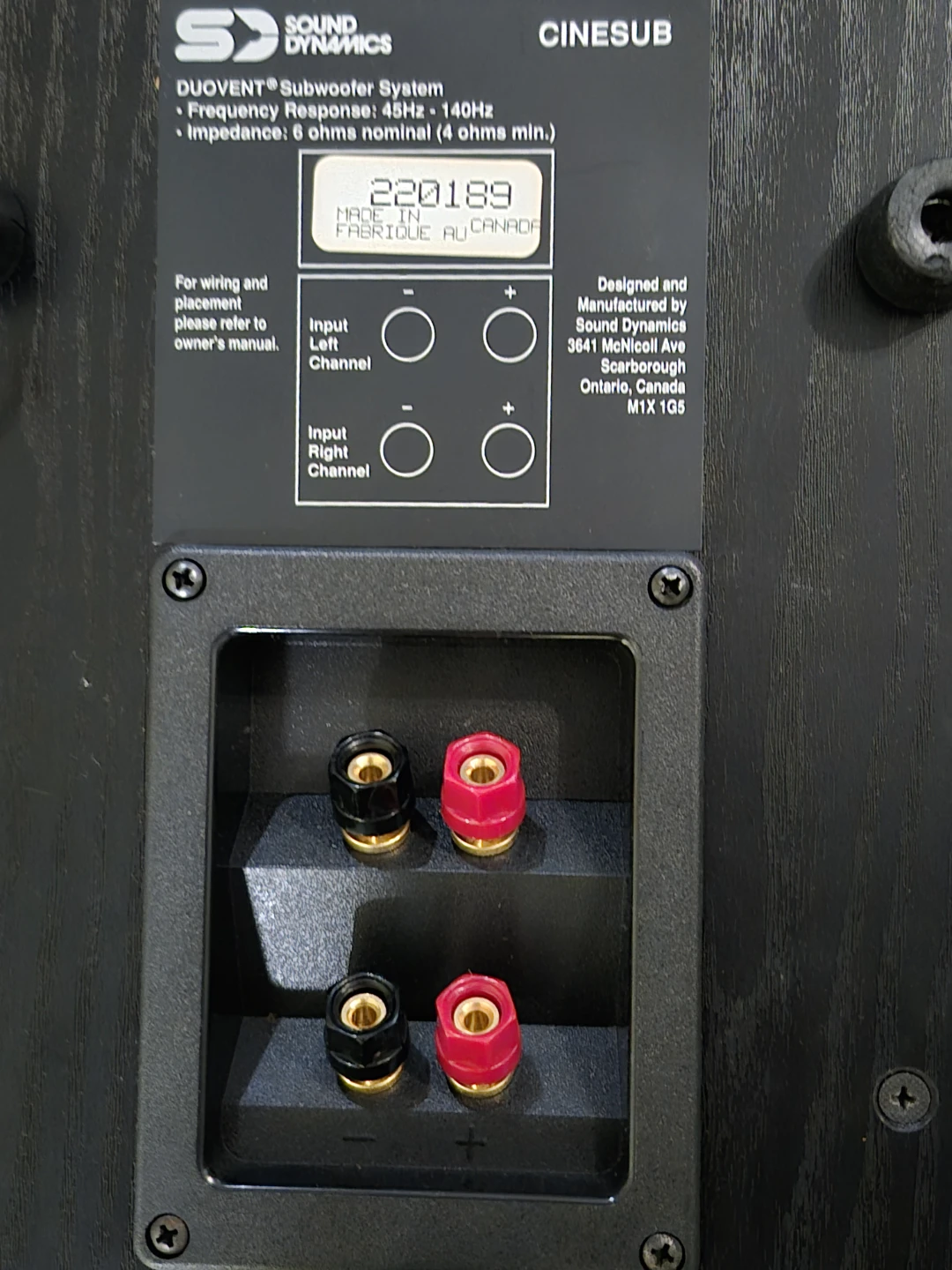 Sound Dynamics Cinesub Duovent Subwoofer - photo 2
