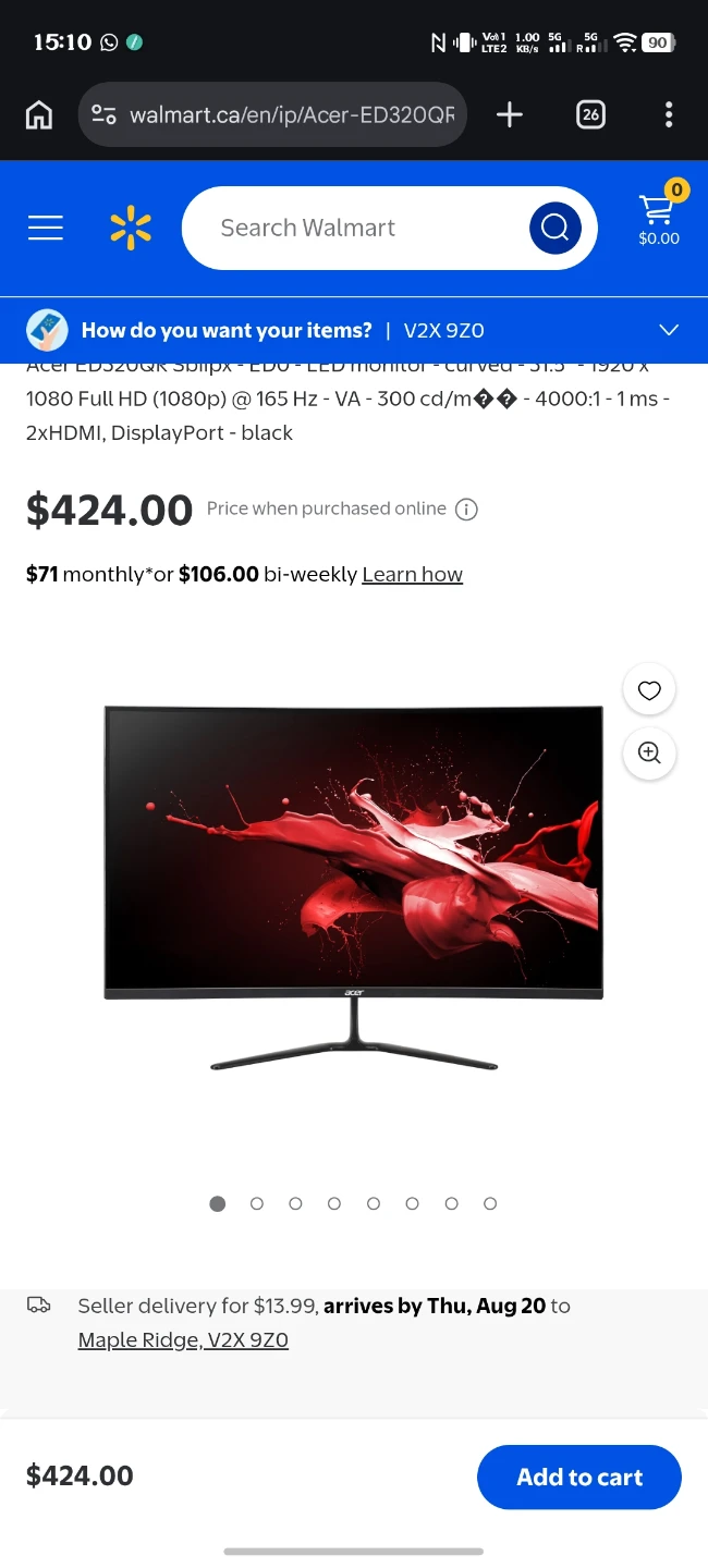 New Acer 32" Curved Gaming Monitor | 165Hz | 1ms - photo 3