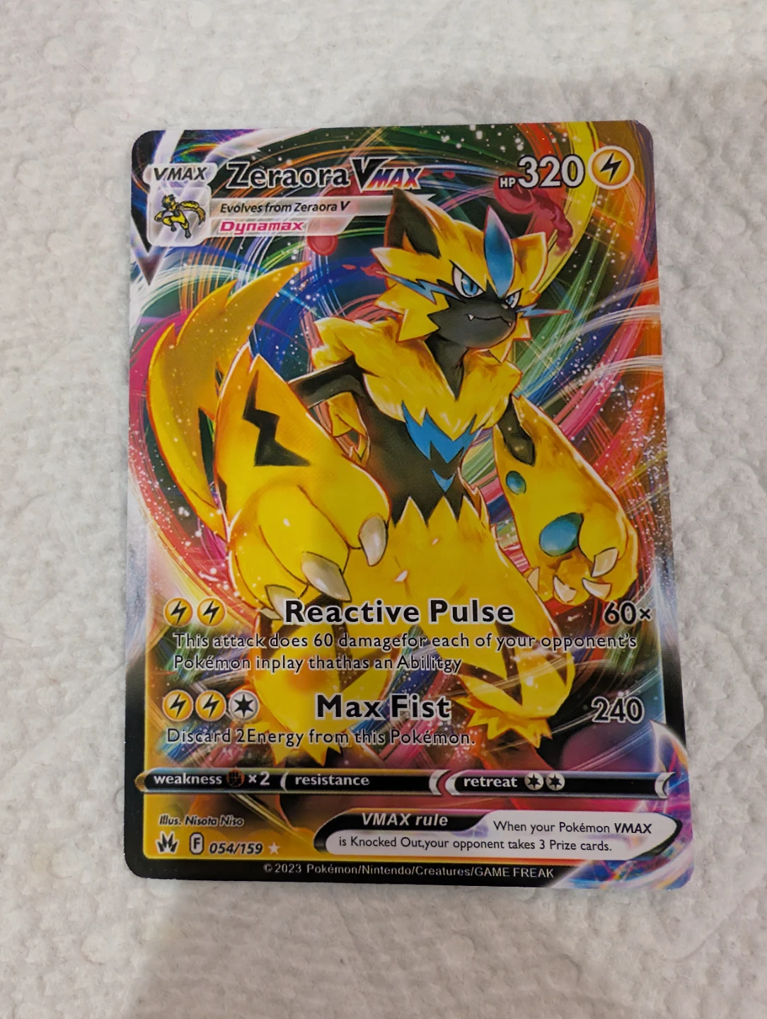 Pokemon Zeraora VMAX - SWSH : Crown Zenith Trading Card