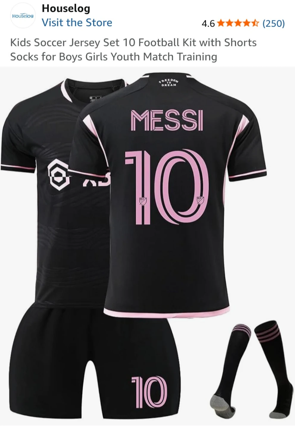 Kids Soccer Jersey Set Messi 10 with Shorts and Socks