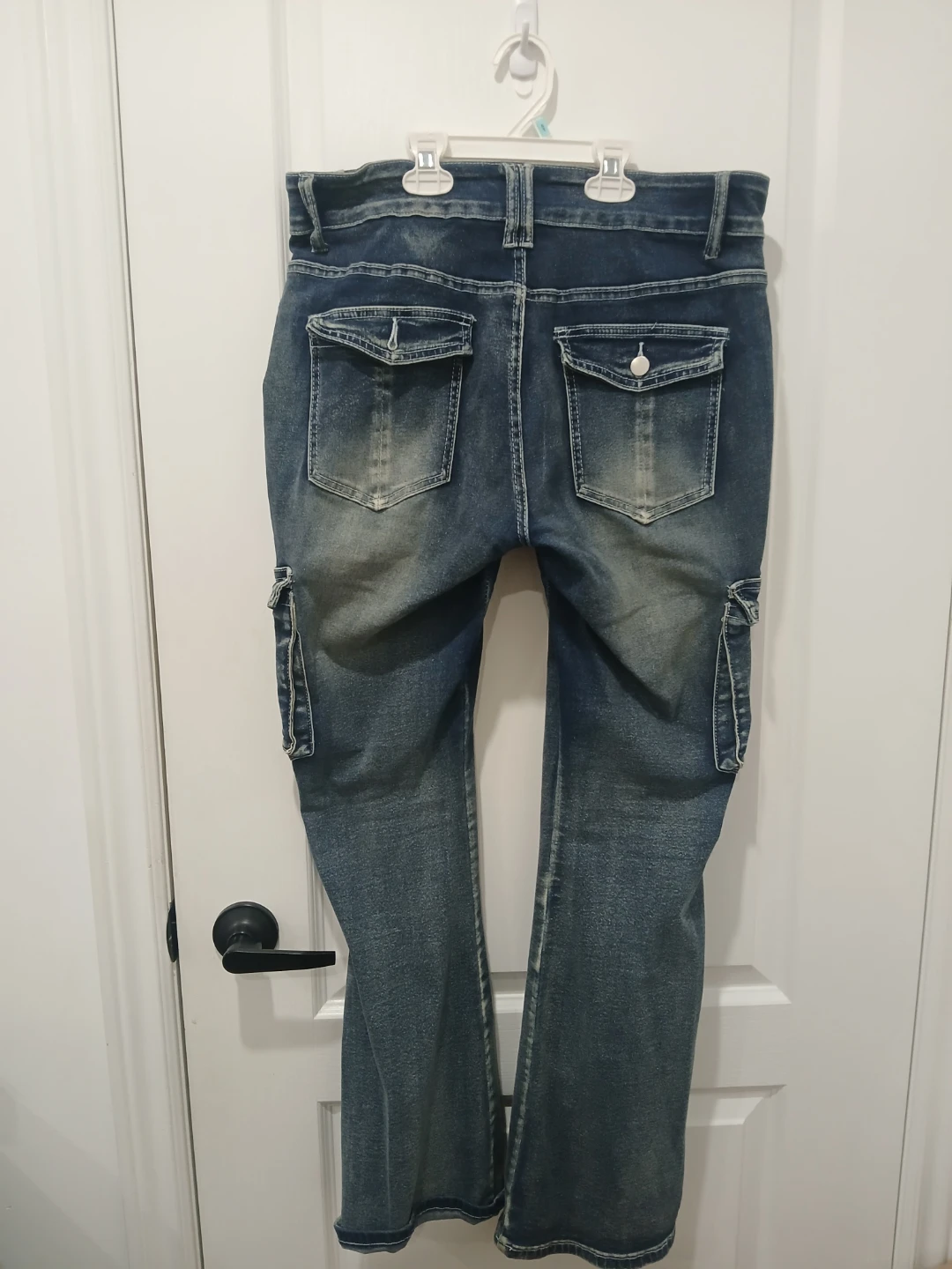 Blue Denim Cargo Jeans - photo 4