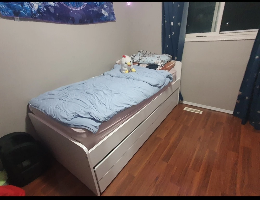 Twin Bed with Pull-Out Trundle & Storage Drawers
