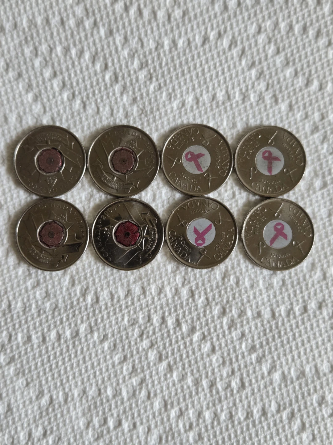 8 x Canadian 25 Cent Coins (Quarters) - 2004, 2006 - photo 2