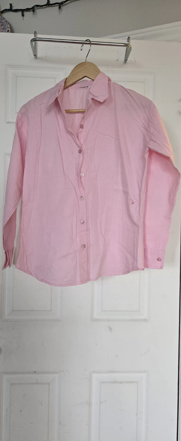 Pink Long-Sleeve Button-Up Shirt