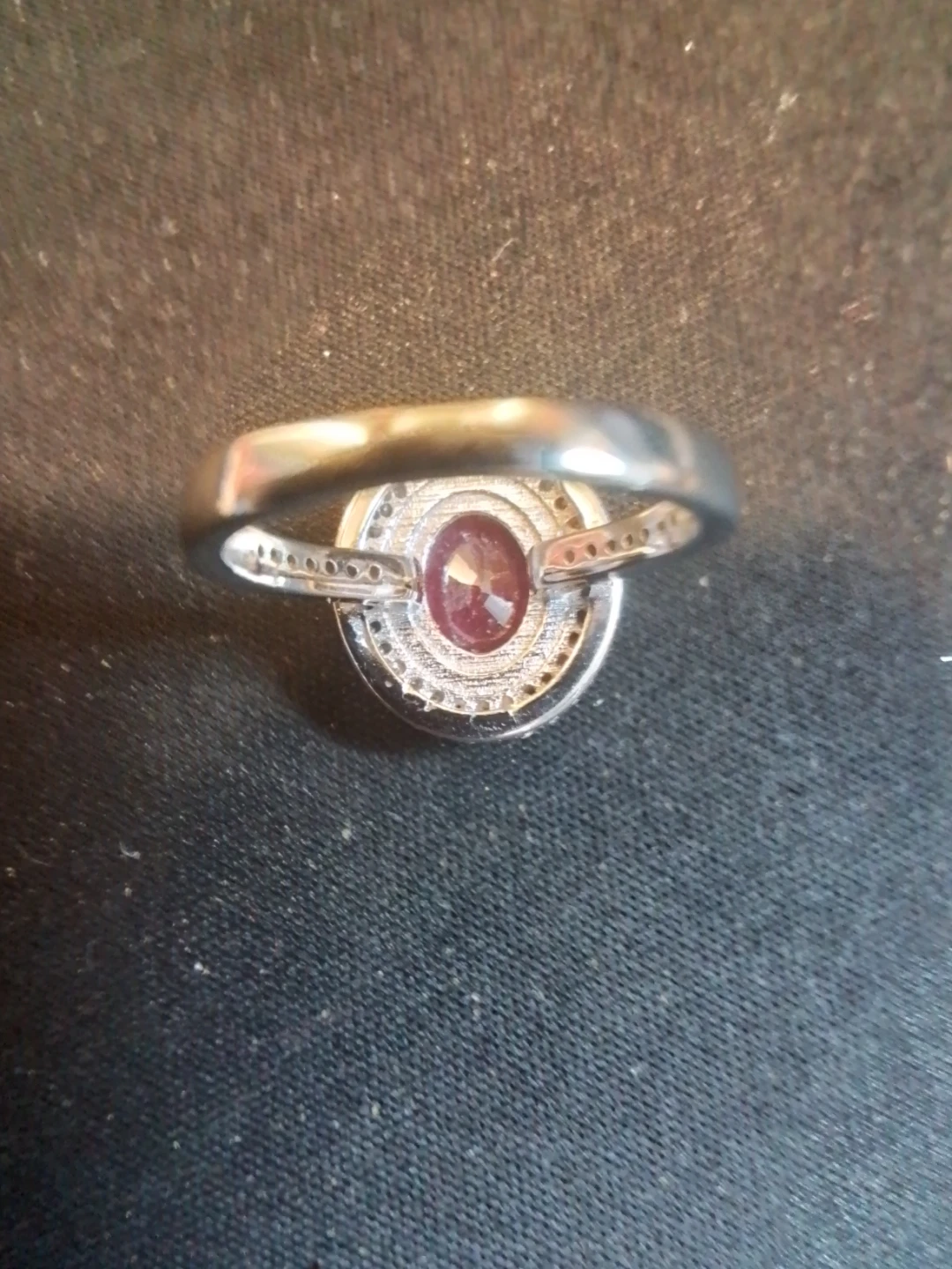 Stunning Vng-Inspired 925 Sterling Silver Oval Ruby Halo Ring - photo 3