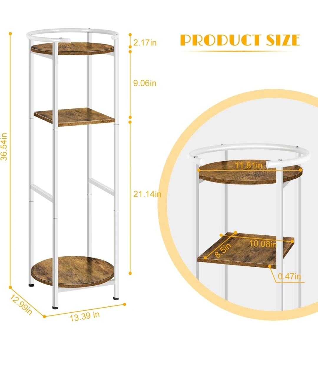 3-Tier Metal and Wood Storage Shelf/Stand - photo 2