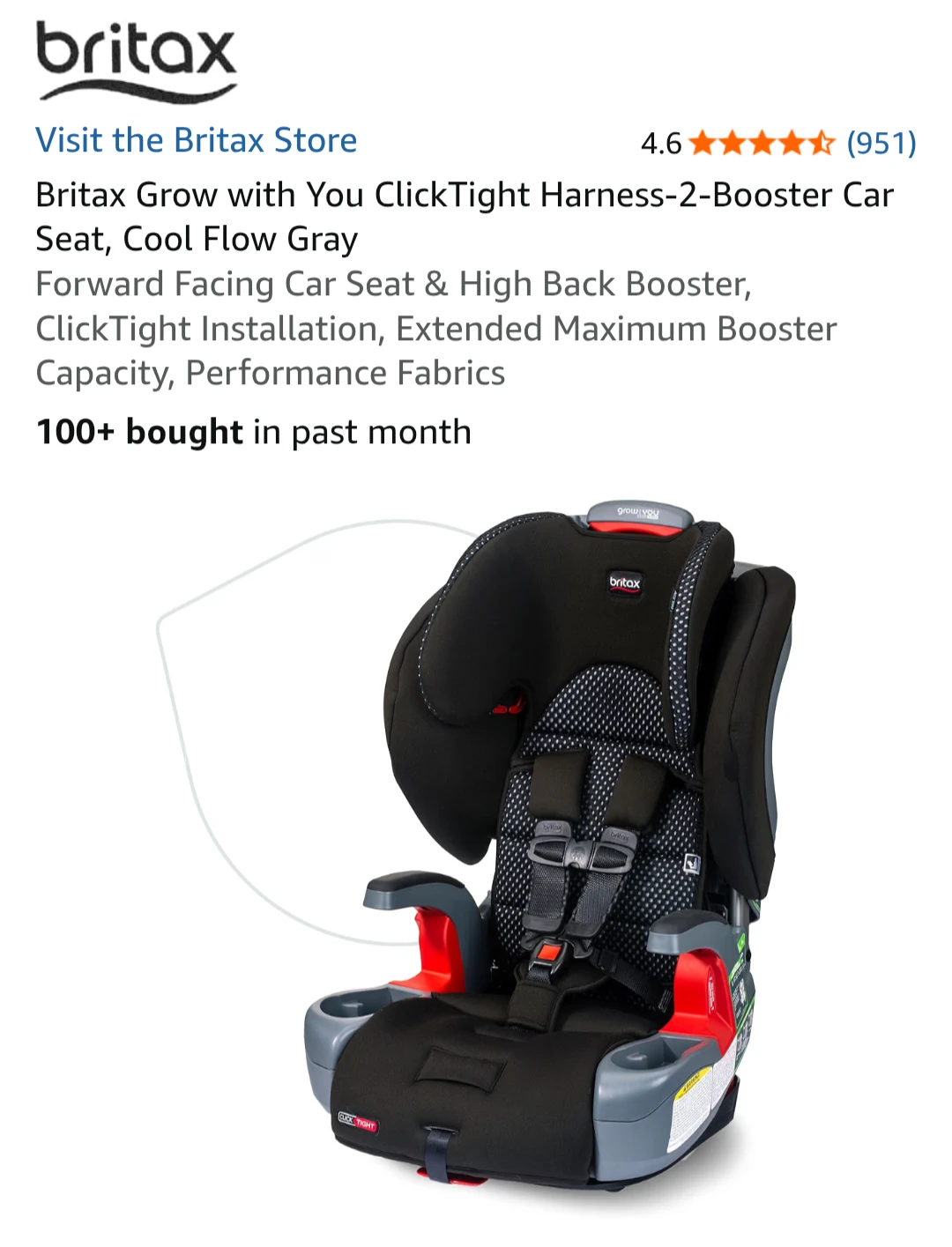 Britax Grow with You ClickTight Harness-2-Booster Car Seat - photo 4