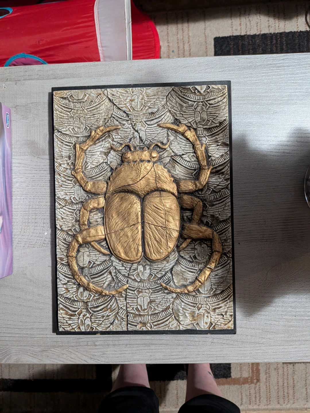 Ancient Egyptian Style 3D Scarab Wall Art