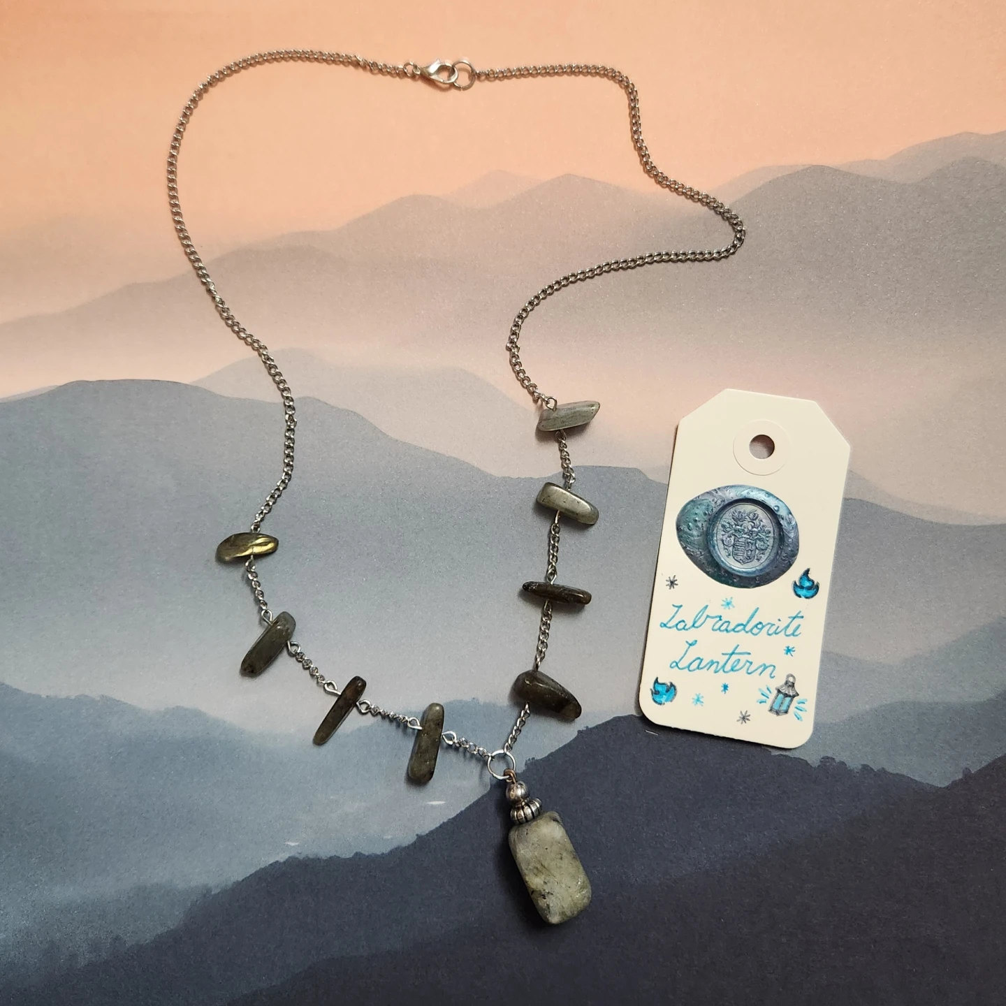 Labradorite Lantern Necklace