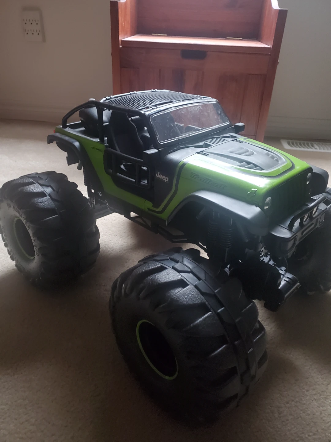 Green Jeep Trailcat RC Monster Truck Toy
