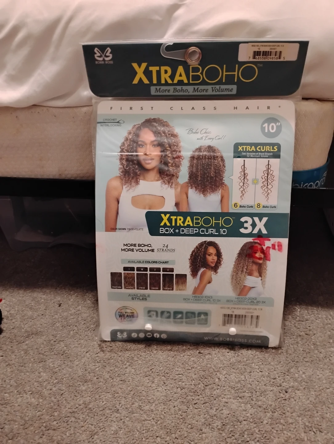 Bobbi Boss Xtra Boho 3X Box + Deep Curl 10" Crochet Hair - photo 3