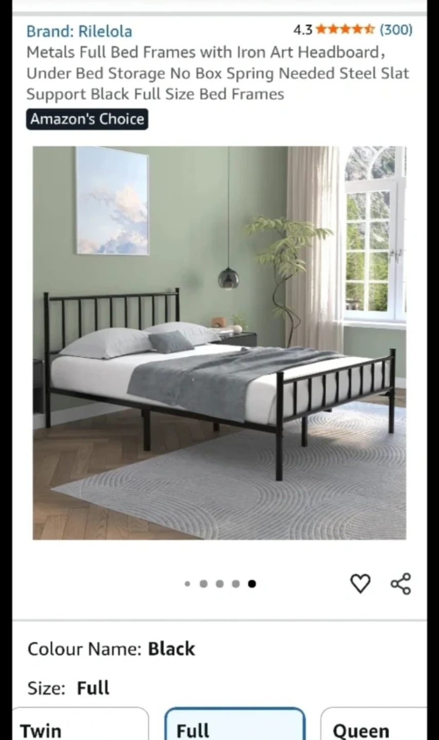 Full Size Metal Bed Frame (disassembled)