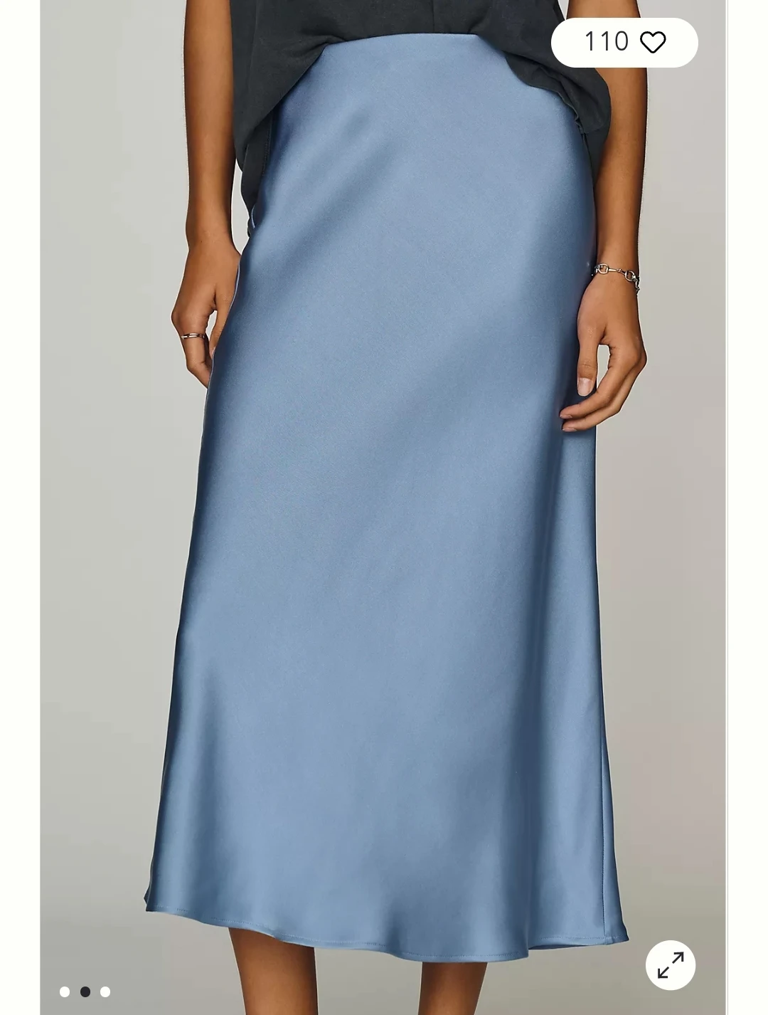 Satin Silk Midi Skirt M - photo 2
