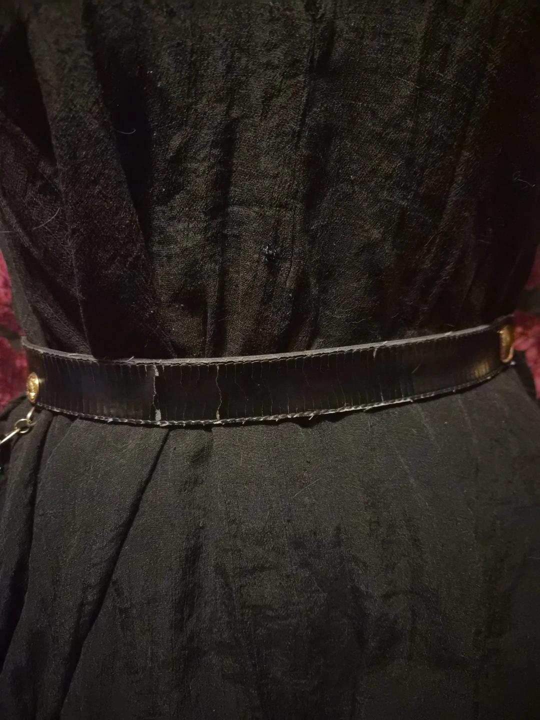 Black Belt with Gold Embellishments and Chain Detail - photo 4
