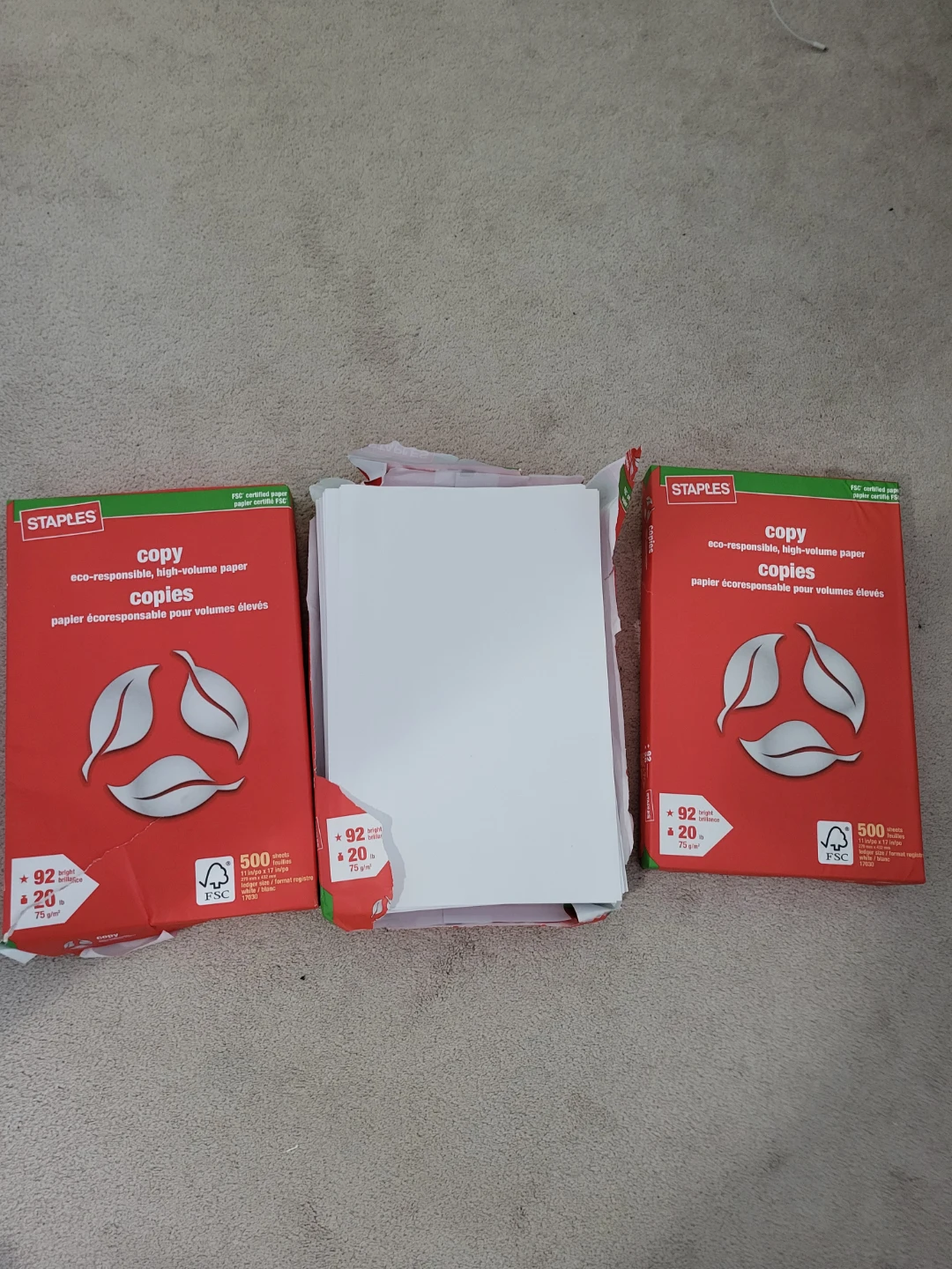 Staples Copy Paper - 20 lb, 92 Bright - photo 2
