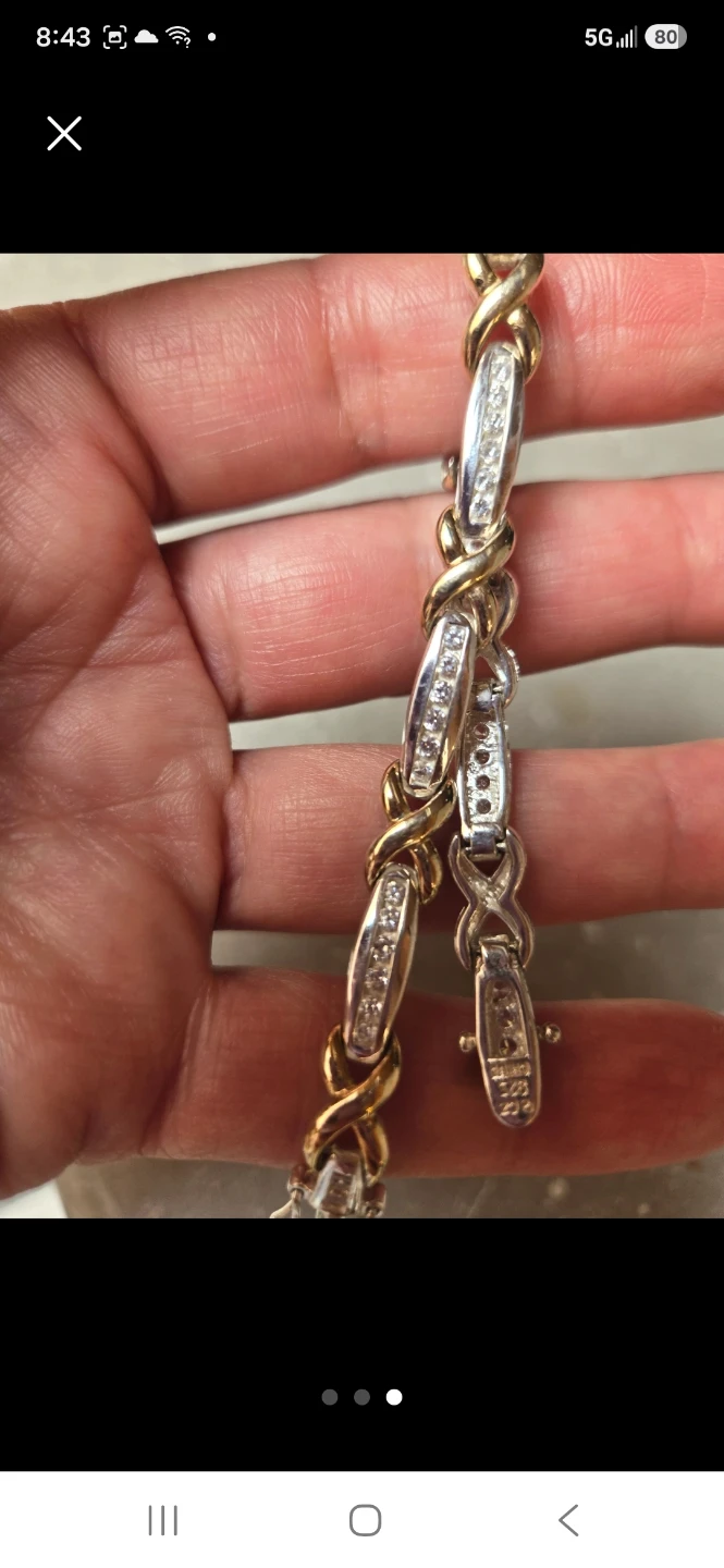 Sterling silver gold accent Tennis Bracelet - photo 2