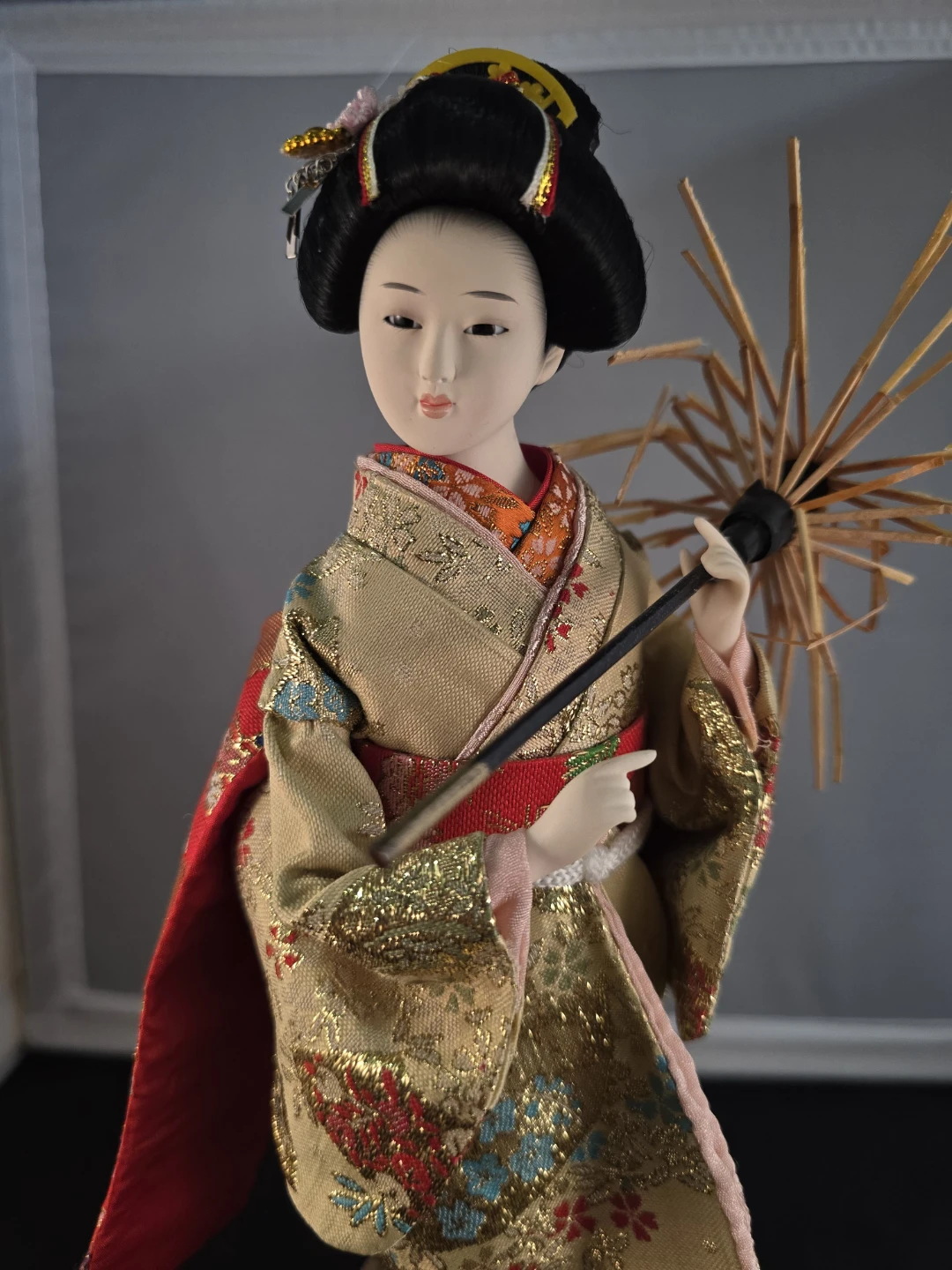 Vintage Japanese Geisha Doll with Umbrella - photo 2
