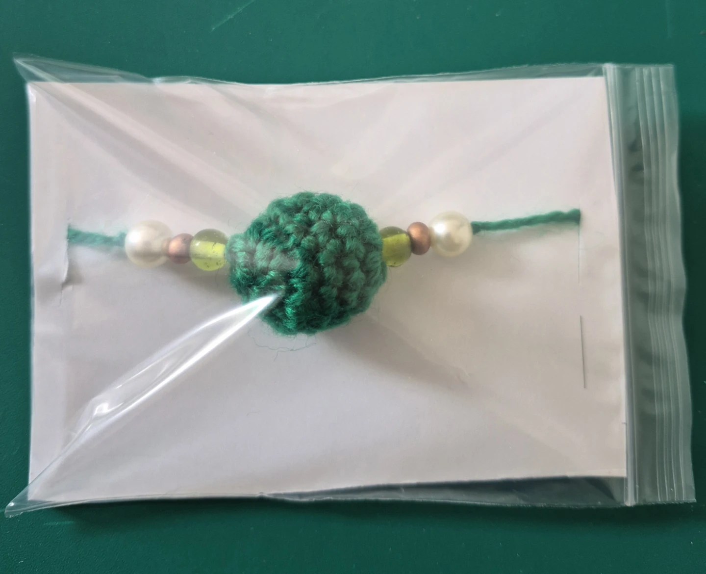 Handmade Crocheted Rakhi with Beads - photo 2