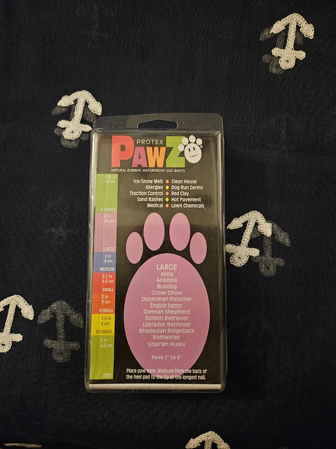 8 pcs Protex Pawz Natural Rubber Waterproof Dog Boots - Large