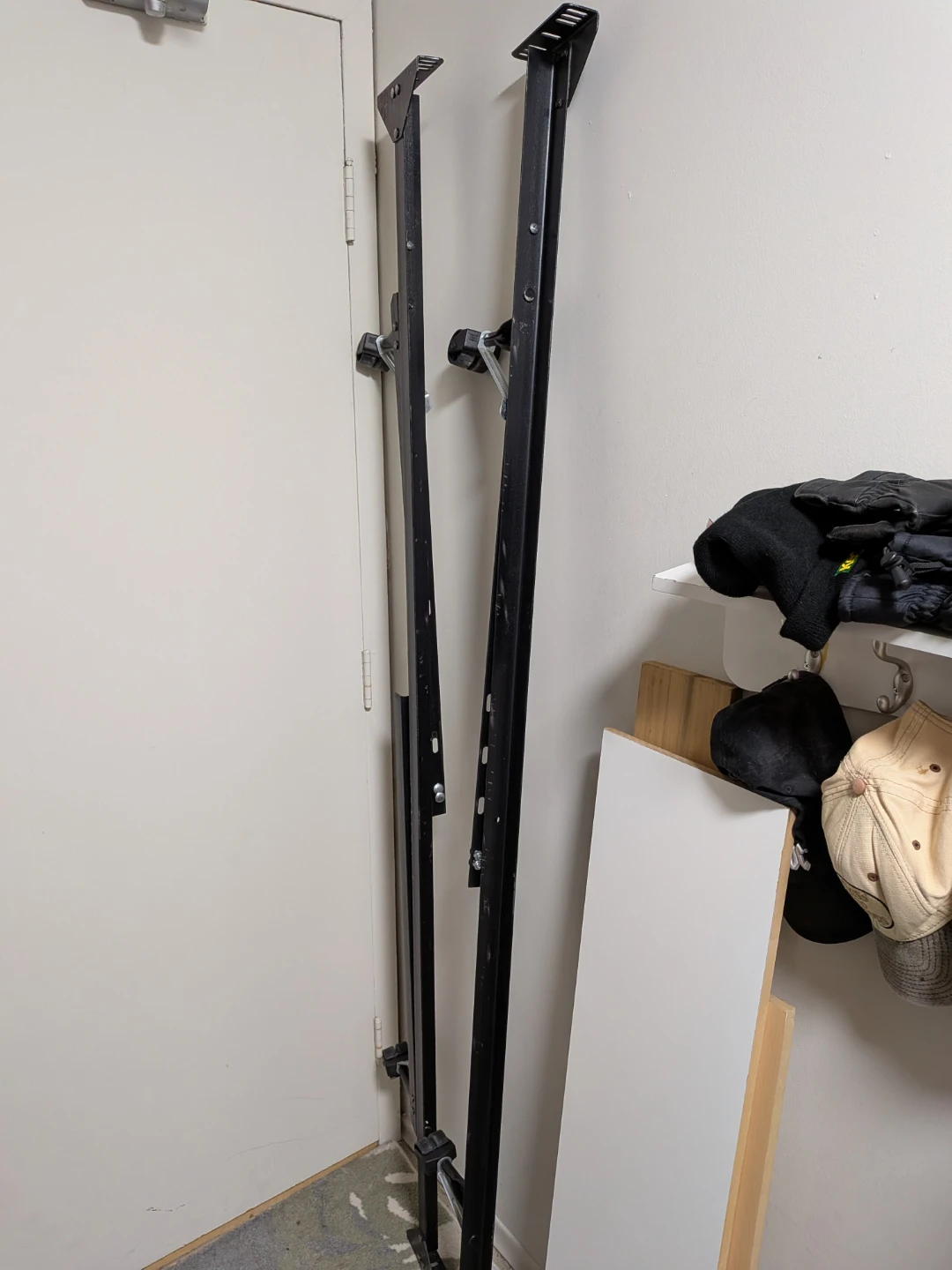 Black Metal Bed Frame with Wheels - photo 3