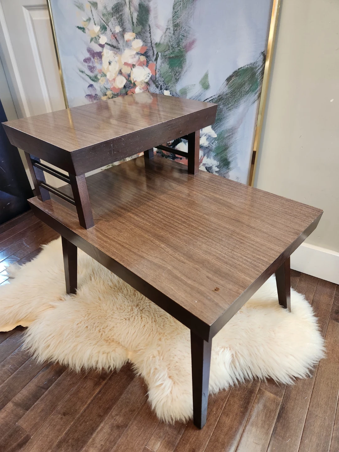 MID CENTURY 2 Tiered End Table OR plant stand