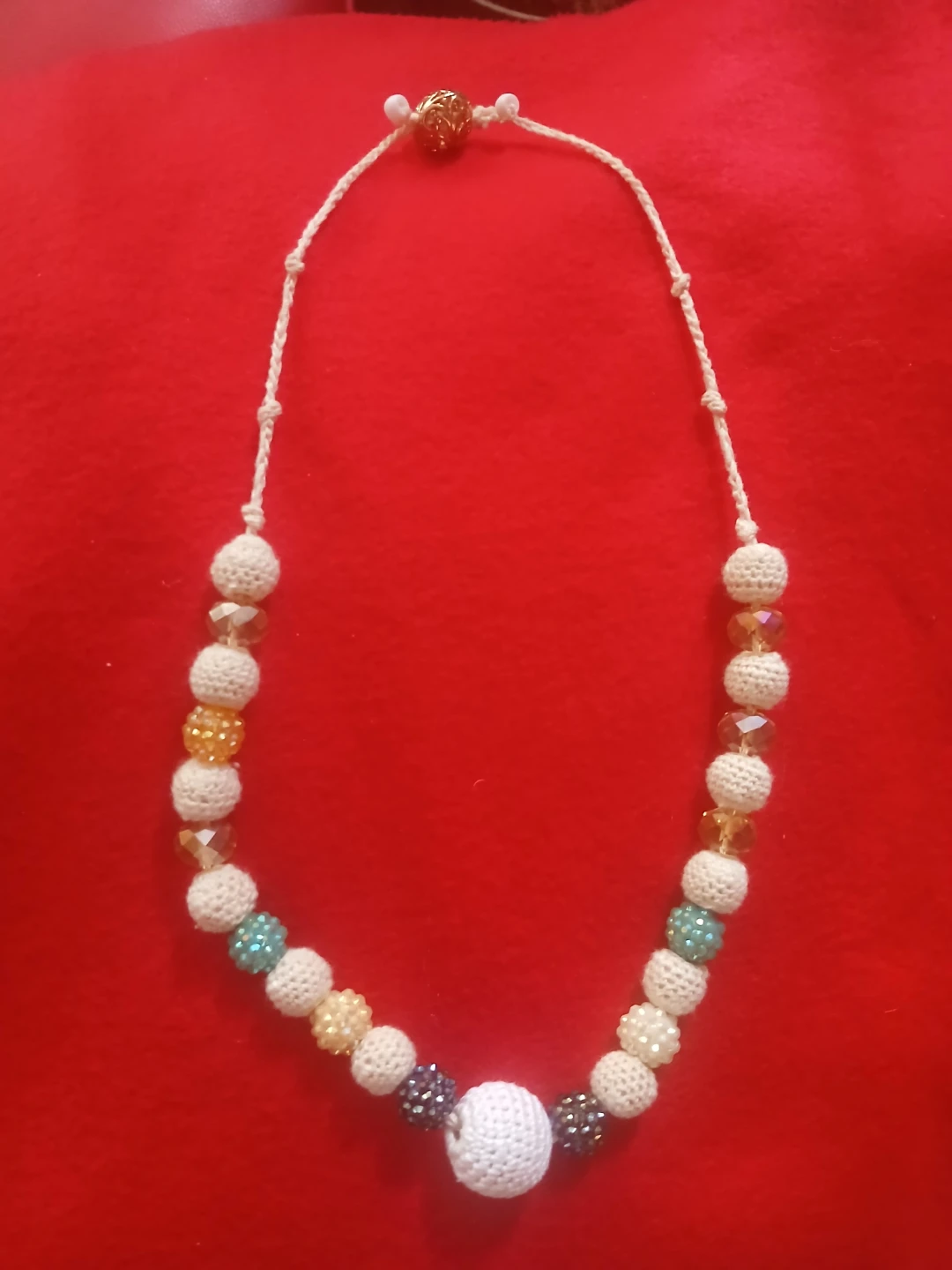 Handmade Beaded Crochet Necklace