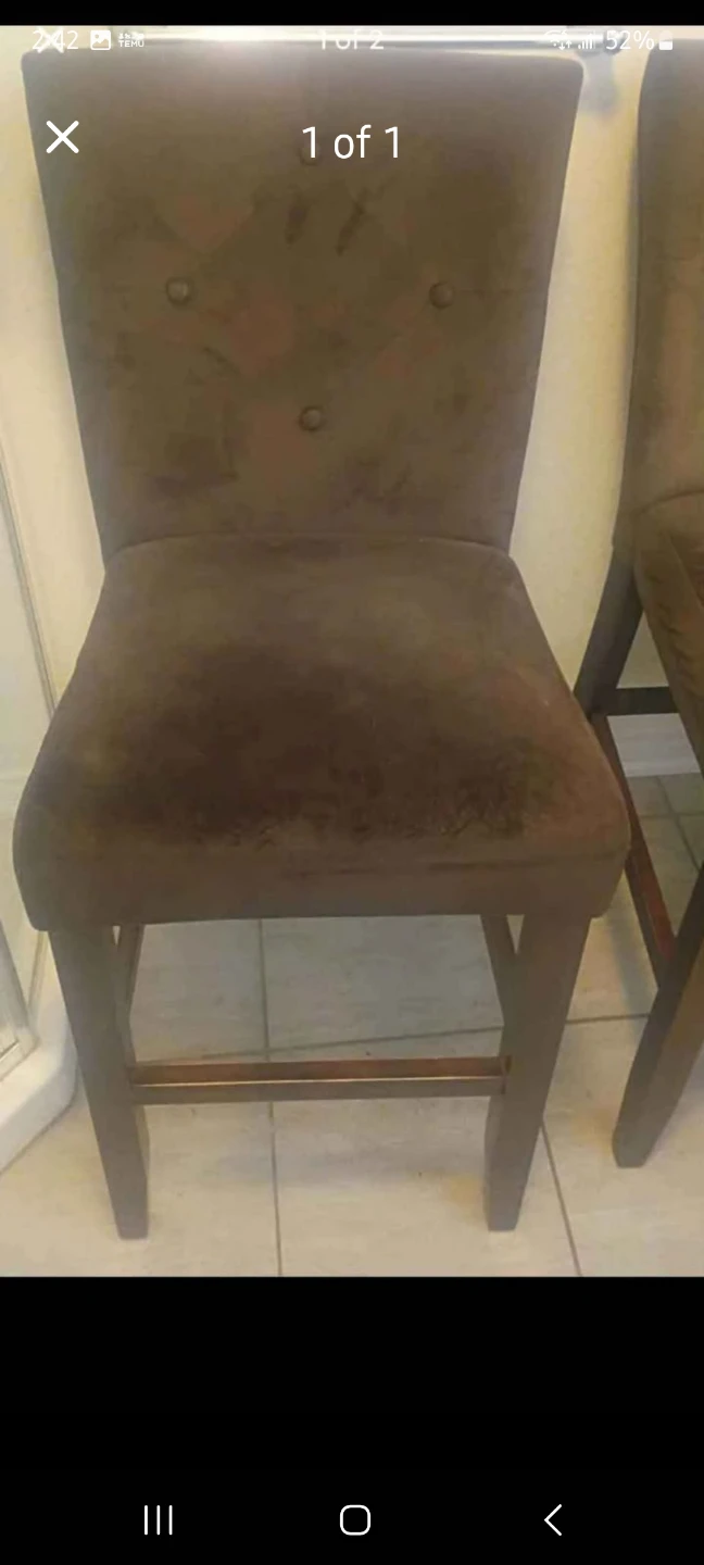 Brown Suede Bar Stool (tall)