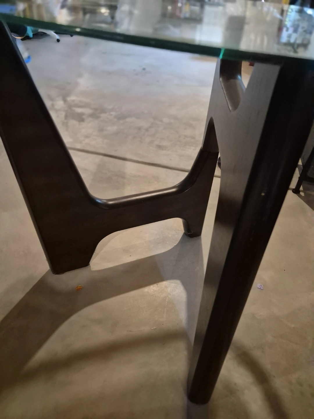 Vintage Glass Top Side Table