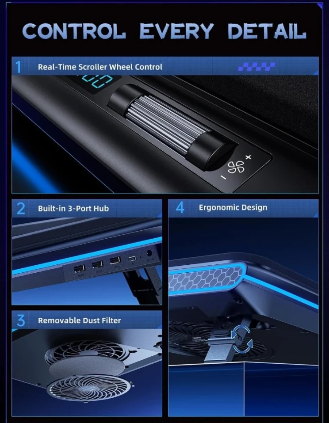 ​New llano V12 RGB Laptop Cooling Pad - photo 5