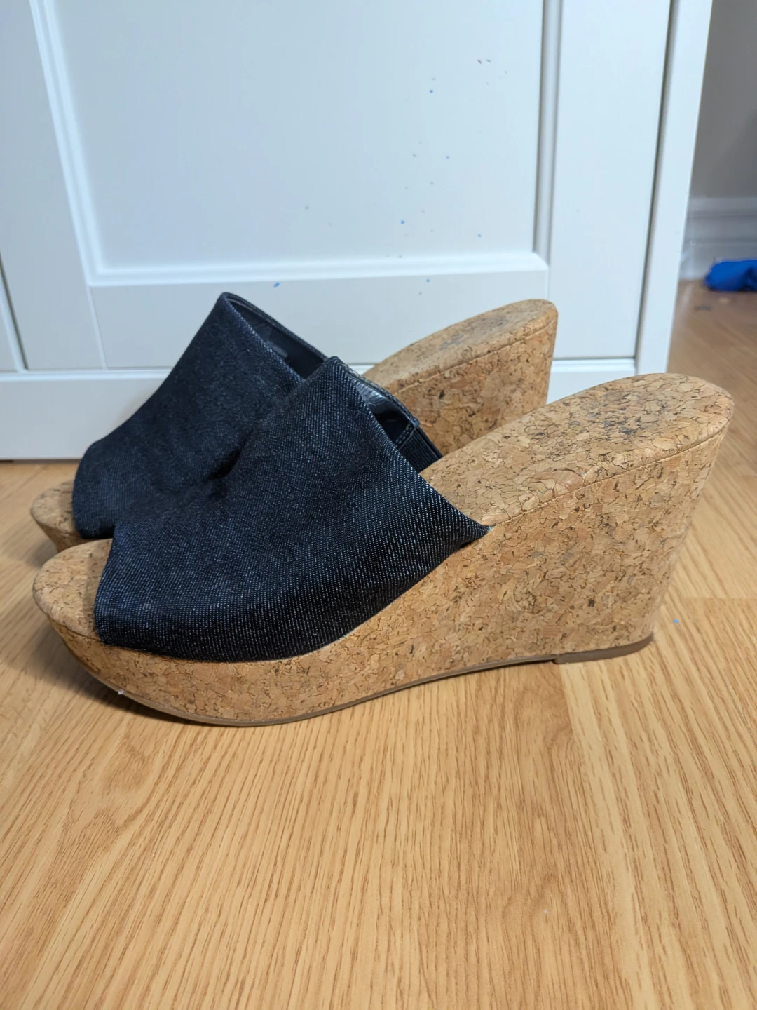 Vince camuto high denim wedges