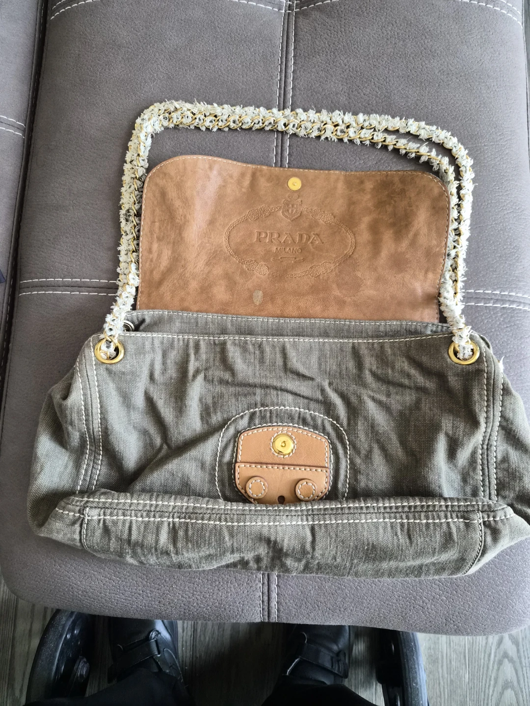 Prada Militare Denim Shoulder Bag - photo 2