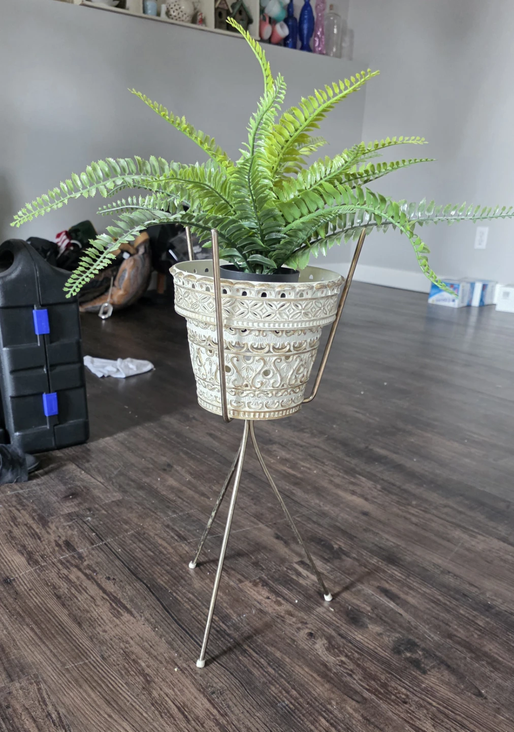 Vintage MCM Ceramic Plant Pot with Stand - photo 4