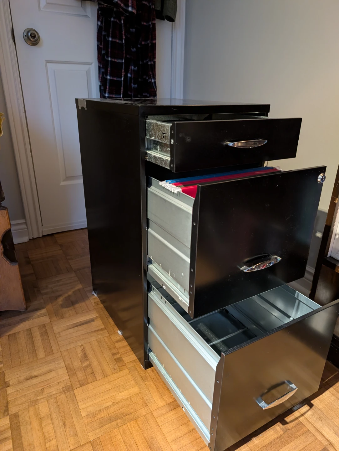 Black 3-Drawer Filing Cabinet - photo 2