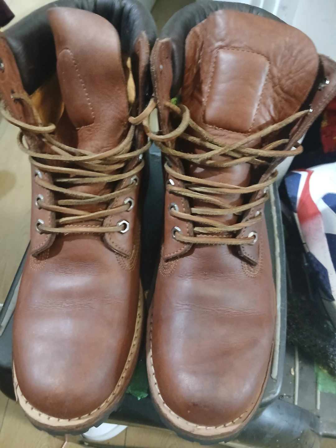 Timberland Brown Leather Boots Size 10 - photo 2