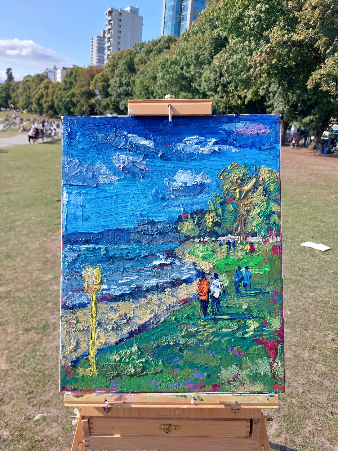 Original Acrylic Painting - English Bay BeachScene
