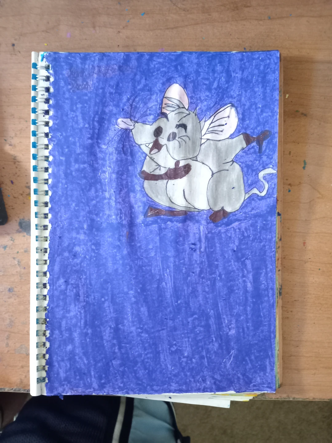 PURPLE-BLUE MOUSE DRAWING BY CUSTOM ARTIST SHERWIN - photo 4