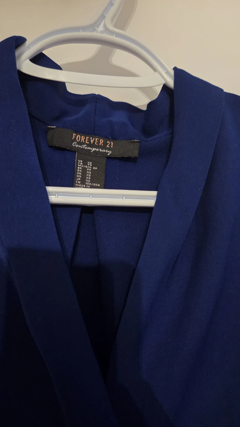 Forever 21 Royal Blue Sleeveless V-Neck Blouse - photo 2