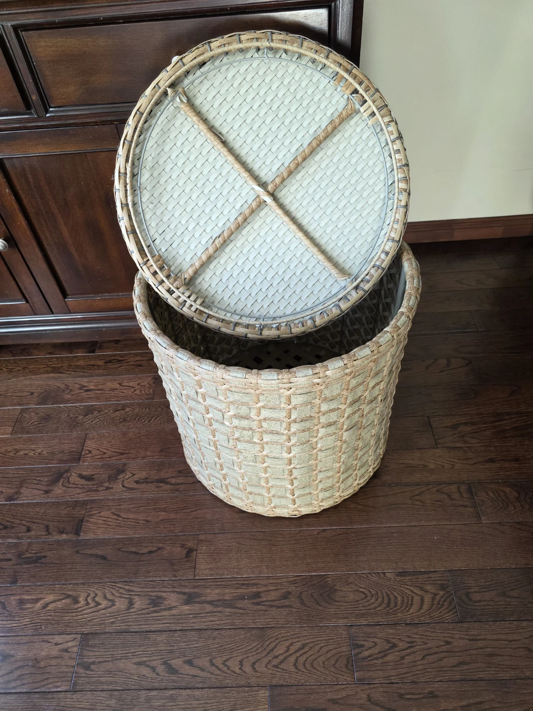 Woven Round Storage Basket with Lid - photo 4