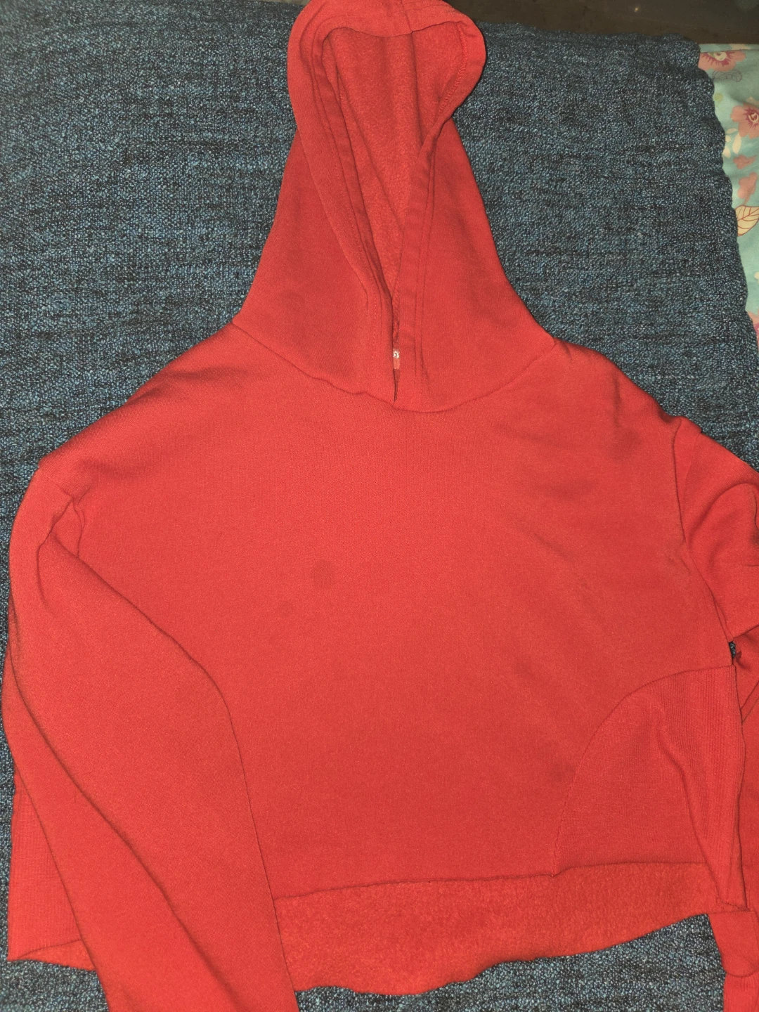 Red Cropped Hoodie