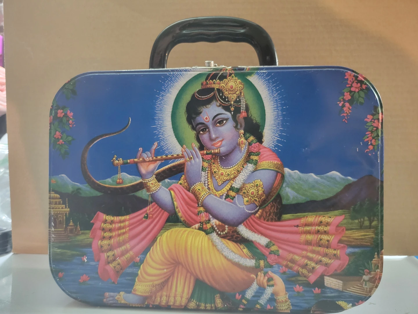 Vintage Indian Deities Tin Lunch Box - photo 3