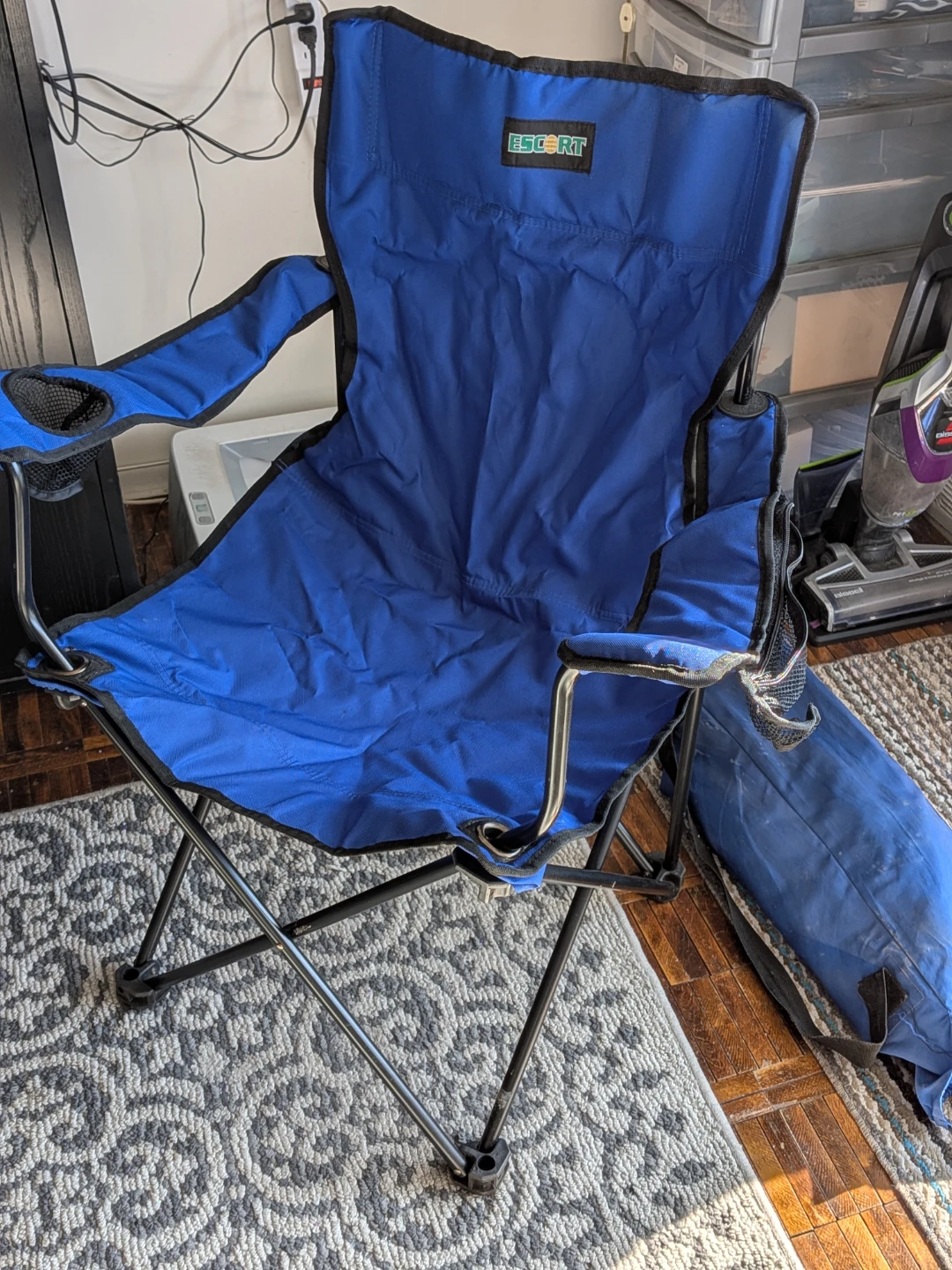 Blue ESCORT Camping Chair with Cup Holder
