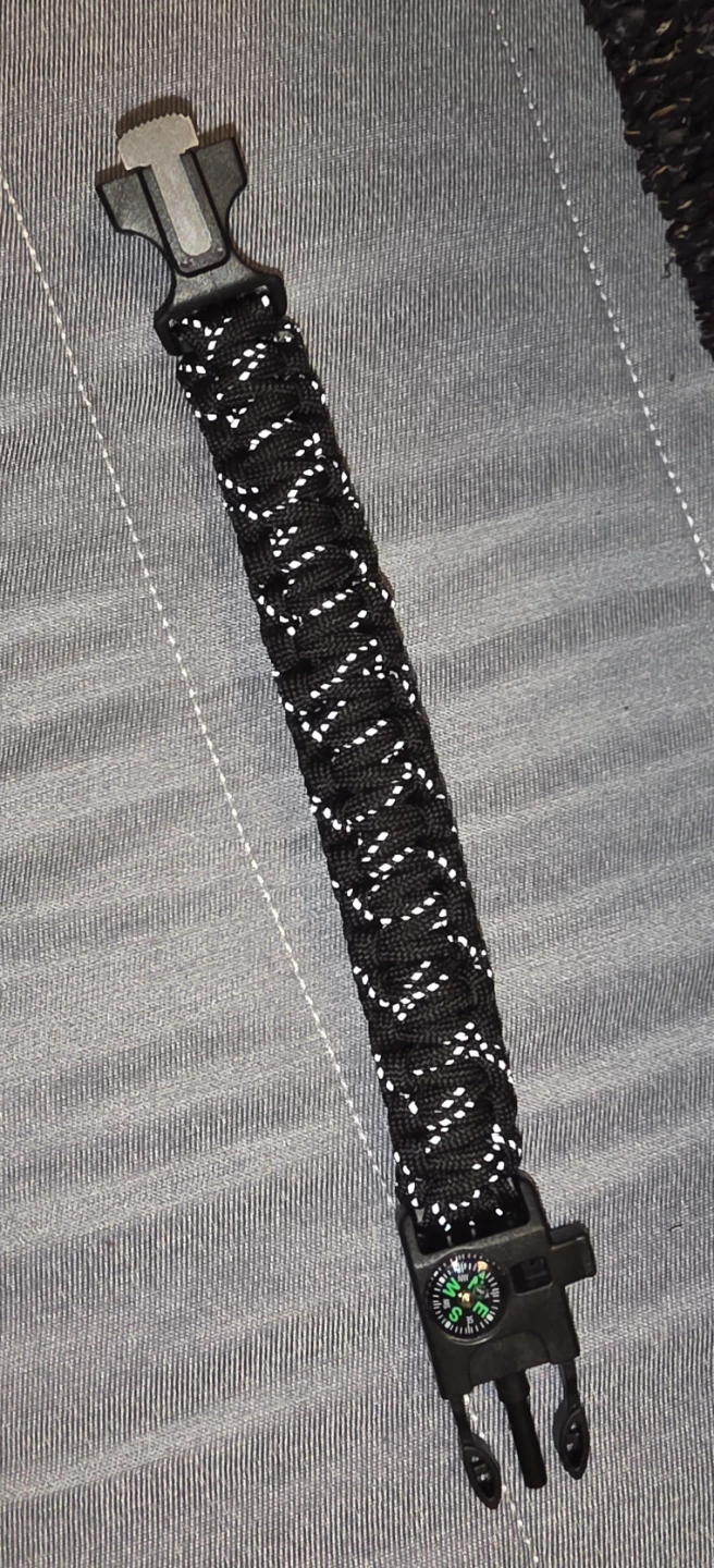 Black Paracord Survival Bracelet with Compass - photo 2