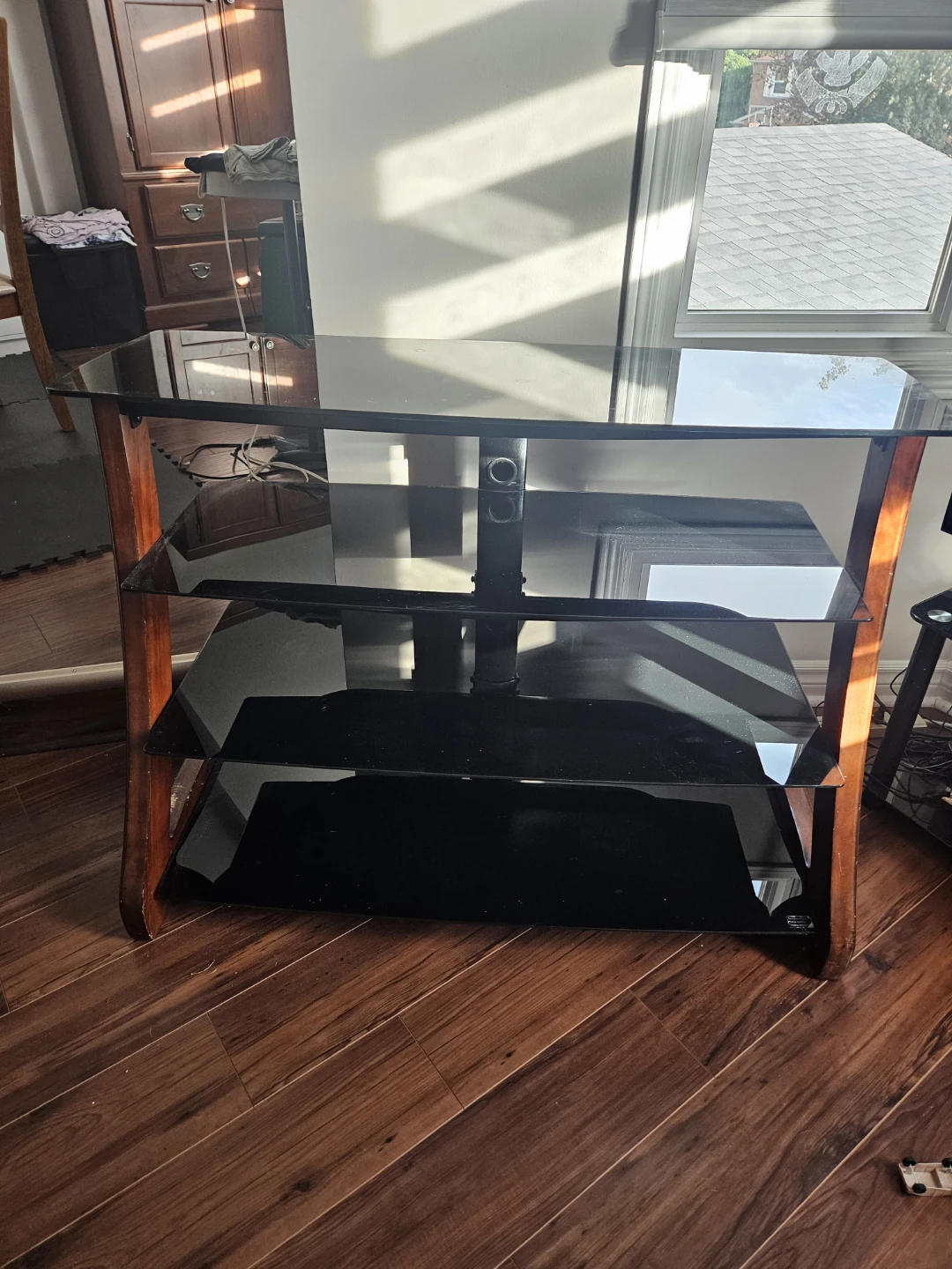 Glass and Wood TV Stand with Mount - photo 2