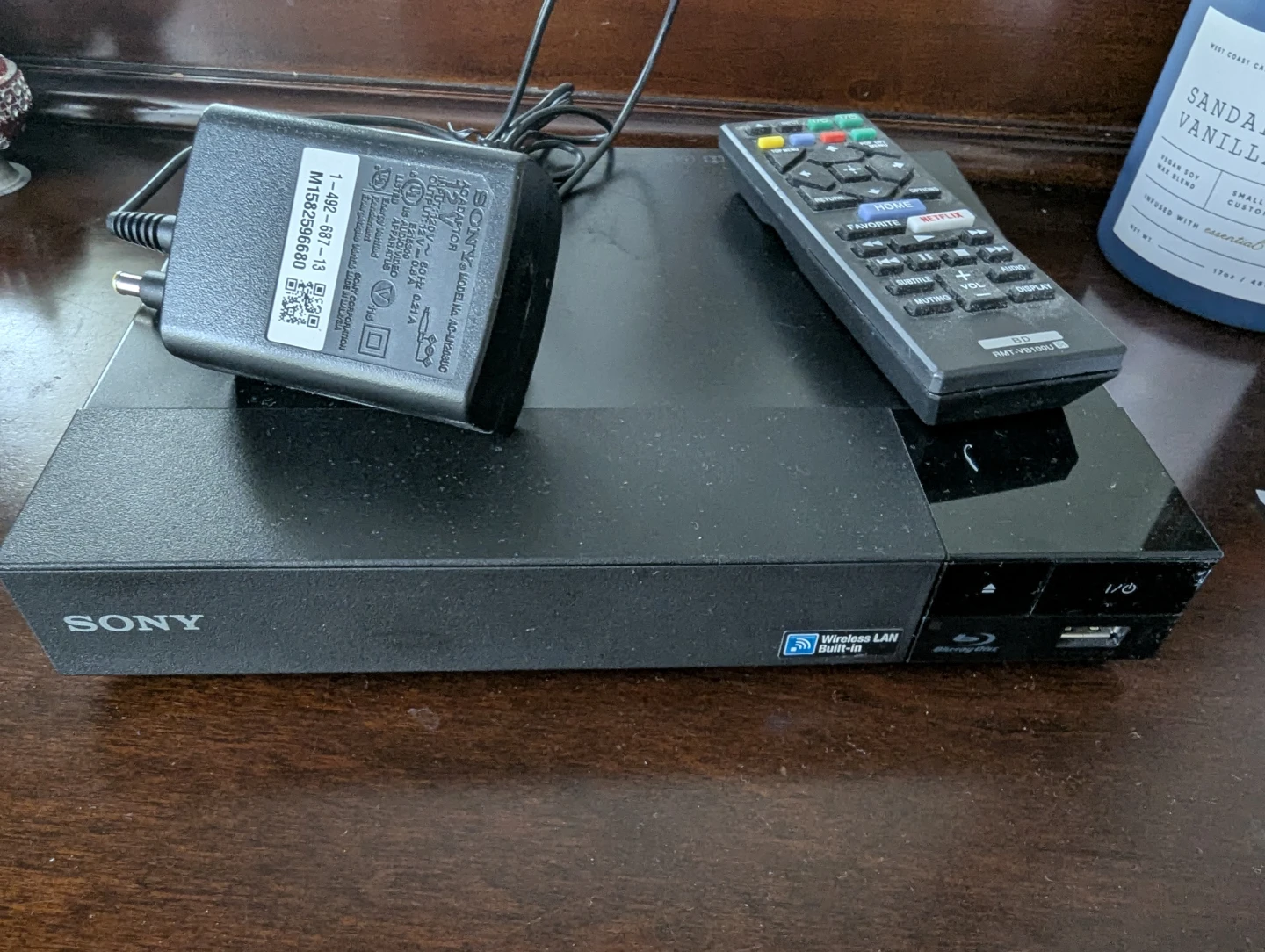 Sony Blu-ray/DVD Player with Remote and Power Adapter