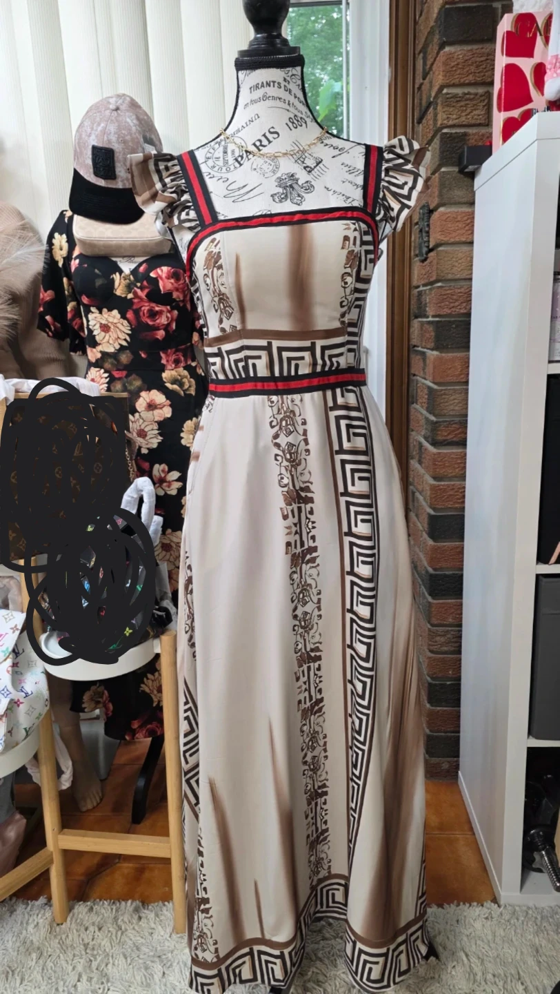 Maxi Dress with Geometric Pattern