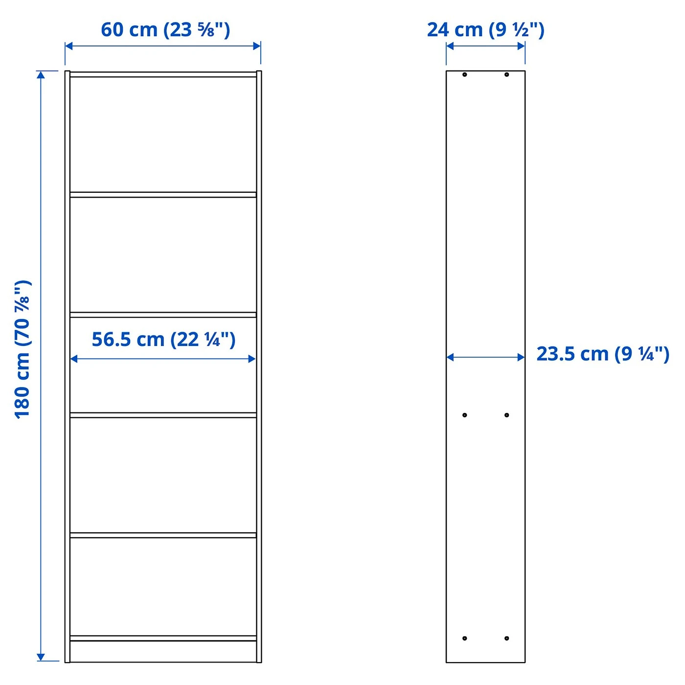 Ikea FINNBY Black Tall 5-Shelf Bookcase - photo 5