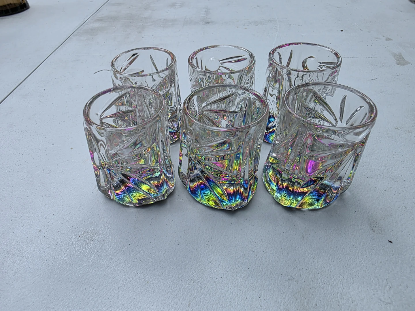 Set of 6 Iridescent Crystal Shot Glasses - photo 2